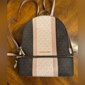 Michael Kors Two-Tone Backpack in Pink and Brown